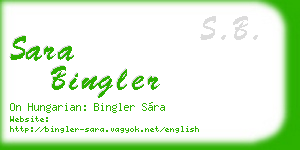 sara bingler business card